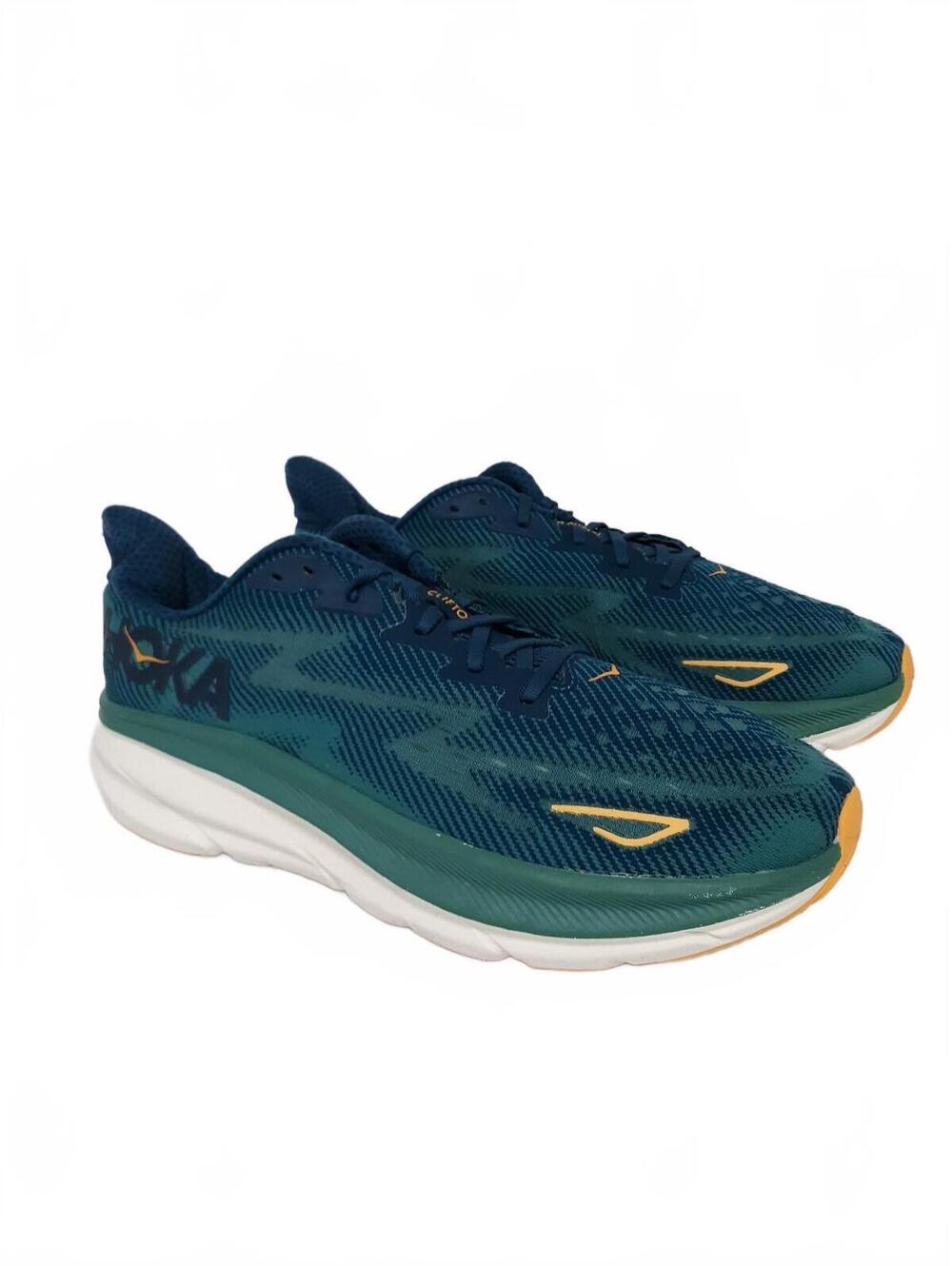 Hoka One One Clifton 9 Teal Orange 1127895-MCN Mens 12.5D